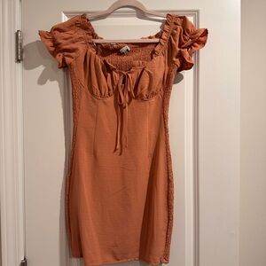 Love Tree Rust Ruffle Mini Dress